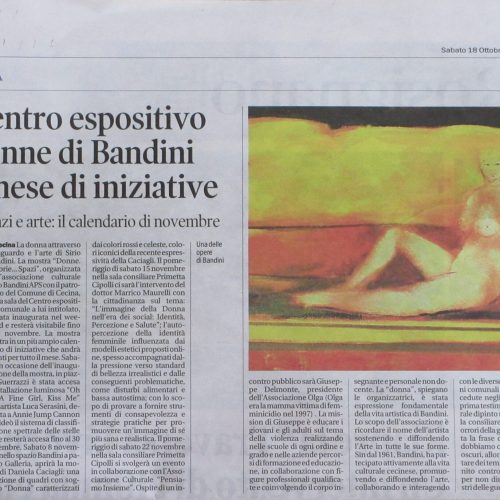 Sul Tirreno l'inaugurazione e il programma degli eventi dell'Associazione Culturale Sirio Bandini